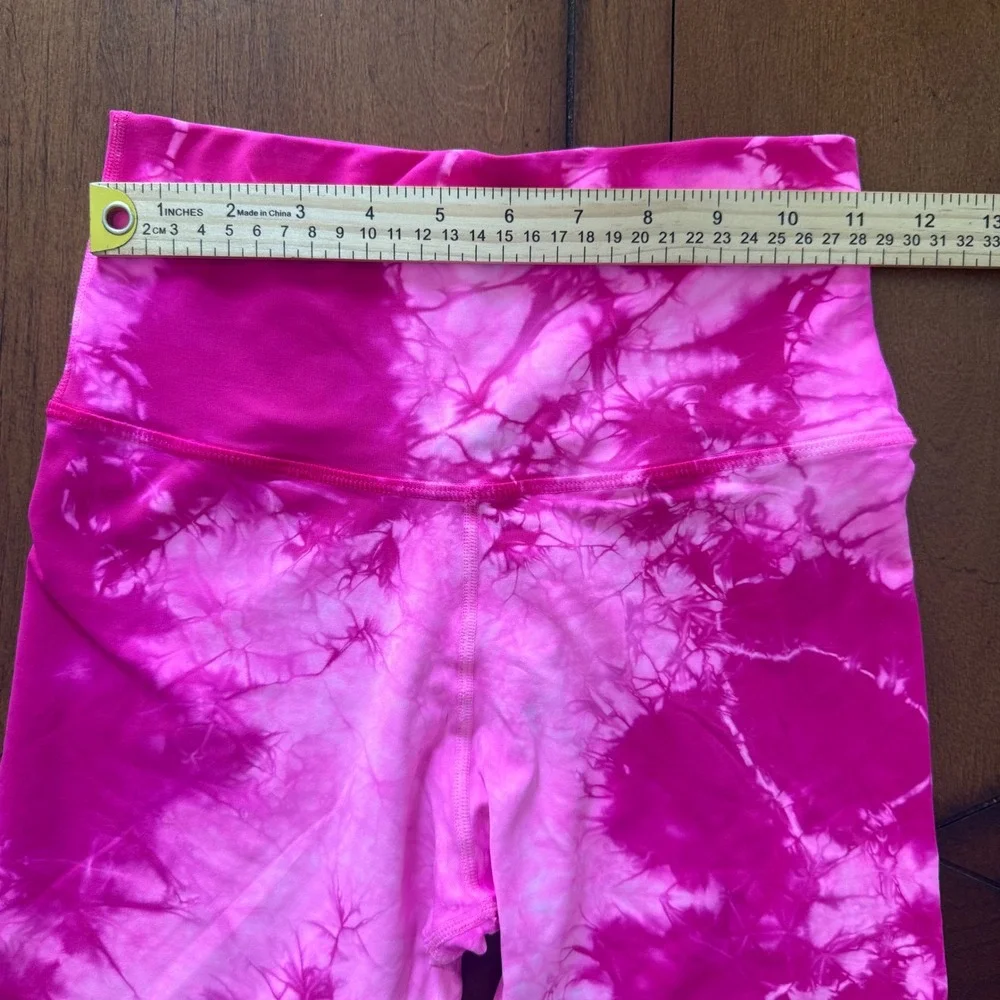 Electric & Rose Womens Pink Tie Dye Activewear Set High Waist Leggings &‎ Bra S